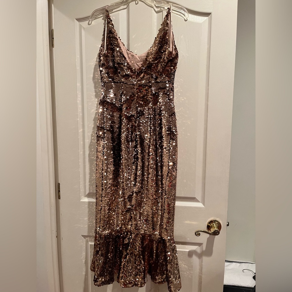 SALONI Gold  Sequin Dress - Picture 3 of 6